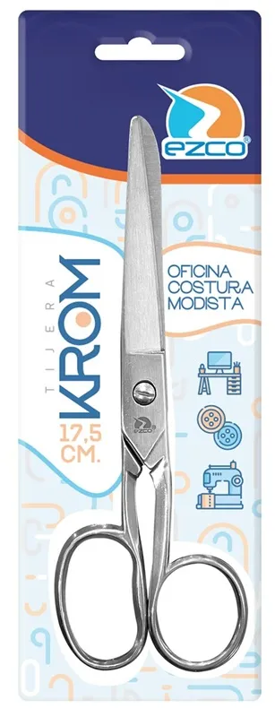 Imagen de Tijera Ezco krom metalica 17,5cms blister